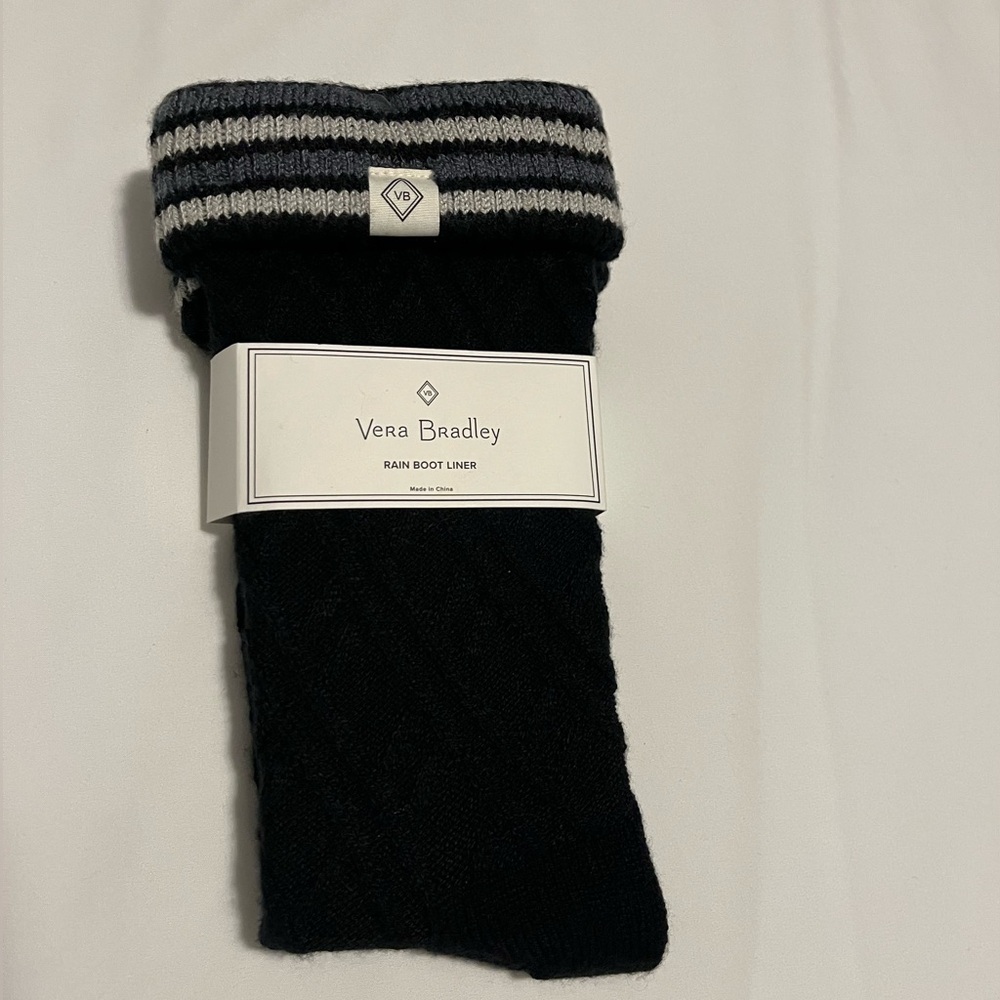 Women’s Vera Bradley rain boot liners. Black. New with tags 👢🛍️